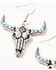 Image #2 - Idyllwind Women's Lincova Steerhead Earrings, Silver, hi-res