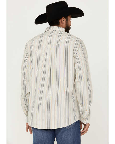Image #4 - Cody James Men's Sunrise Stripe Long Sleeve Button-Down Stretch Western Shirt , Ivory, hi-res
