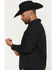 Image #2 - Levi's Men's New Black Rinse Classic Long Sleeve Snap Western Shirt, Black, hi-res