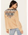 Shyanne Women's Faux Suede Southwestern Yoke Blazer , Beige, hi-res