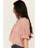 Image #2 - Free People Women's Stacey Lace Cropped Shirt, Pink, hi-res