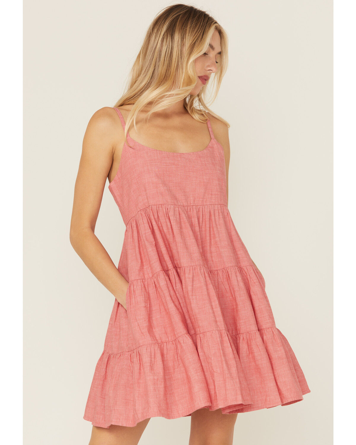 Image #1 - Wrangler Retro Women's Tiered Mini Dress, Red, hi-res