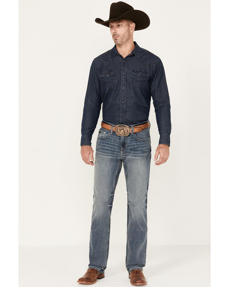 Rank 45 Men's Fistcuff Performance Stretch Slim Fit Straight Jeans , Blue, hi-res