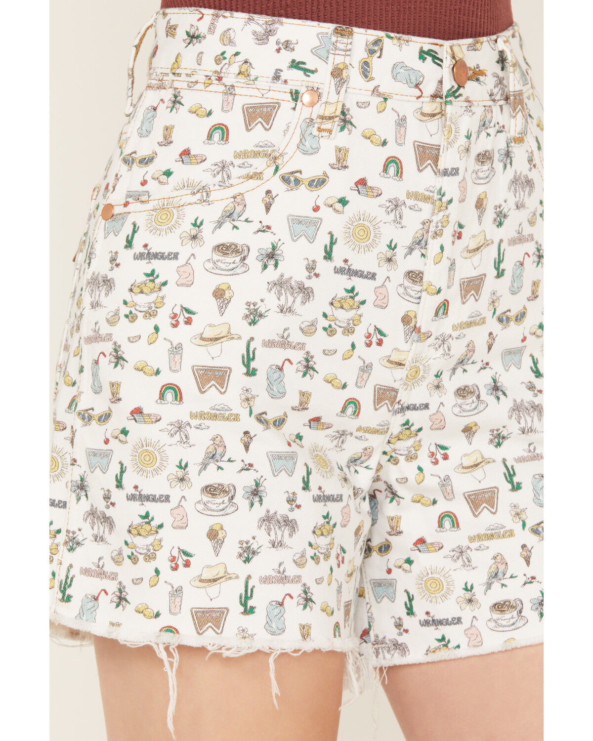 Image #2 - Wrangler Women's Donna High Rise Shorts, Multi, hi-res