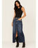 Image #1 - Miss Me Women's Dark Wash Denim Midi Skirt, Dark Wash, hi-res