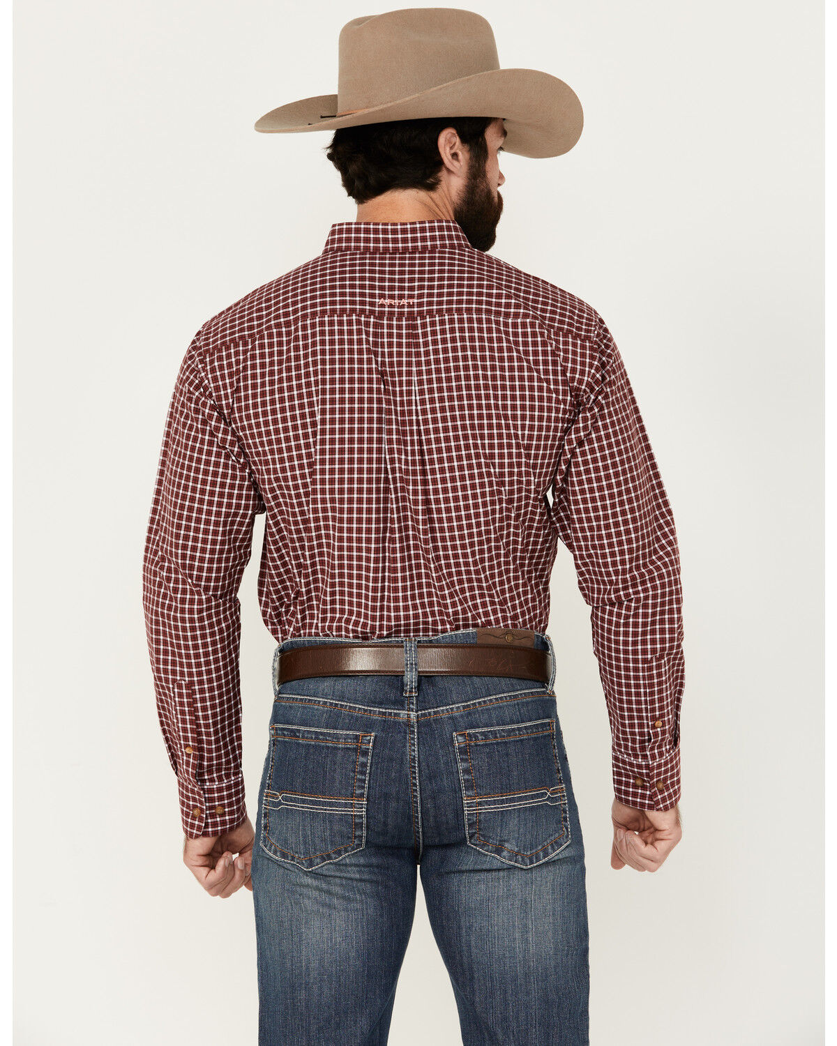 Image #4 - Ariat Men's Pro Series Tyson Checkered Print Long Sleeve Button-Down Western Shirt, Red, hi-res