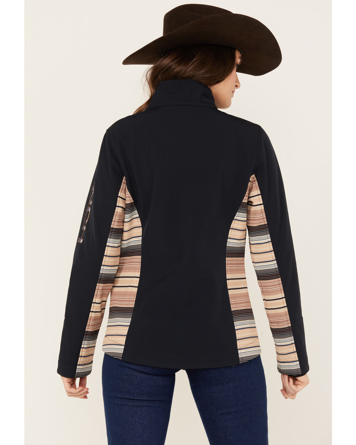 Image #4 - Cinch Women's Side Striped Concealed Carry Softshell Jacket, Navy, hi-res