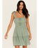 Image #1 - Trixxi Women's Smocked Waist Mini Dress, Sage, hi-res