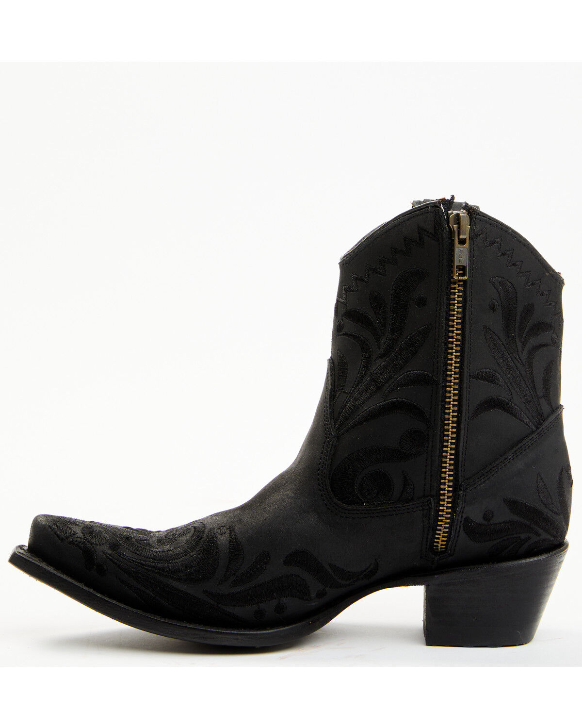 Image #3 - Circle G Women's Embroidered Booties - Snip Toe, Black, hi-res