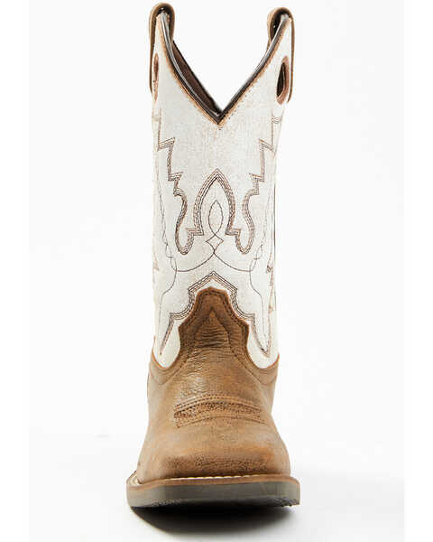 Image #4 - Cody James Boys' Pull On Leather Western Boots - Broad Square Toe , Brown, hi-res