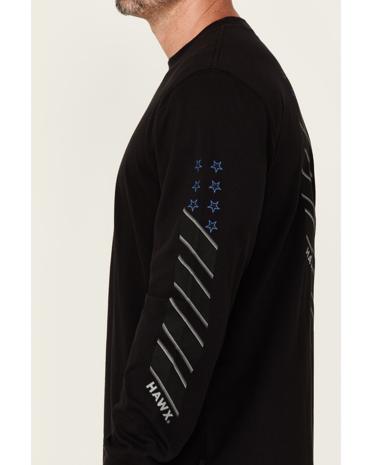 Image #2 - Hawx Men's Stripes Long Sleeve Graphic Work T-Shirt, Black, hi-res