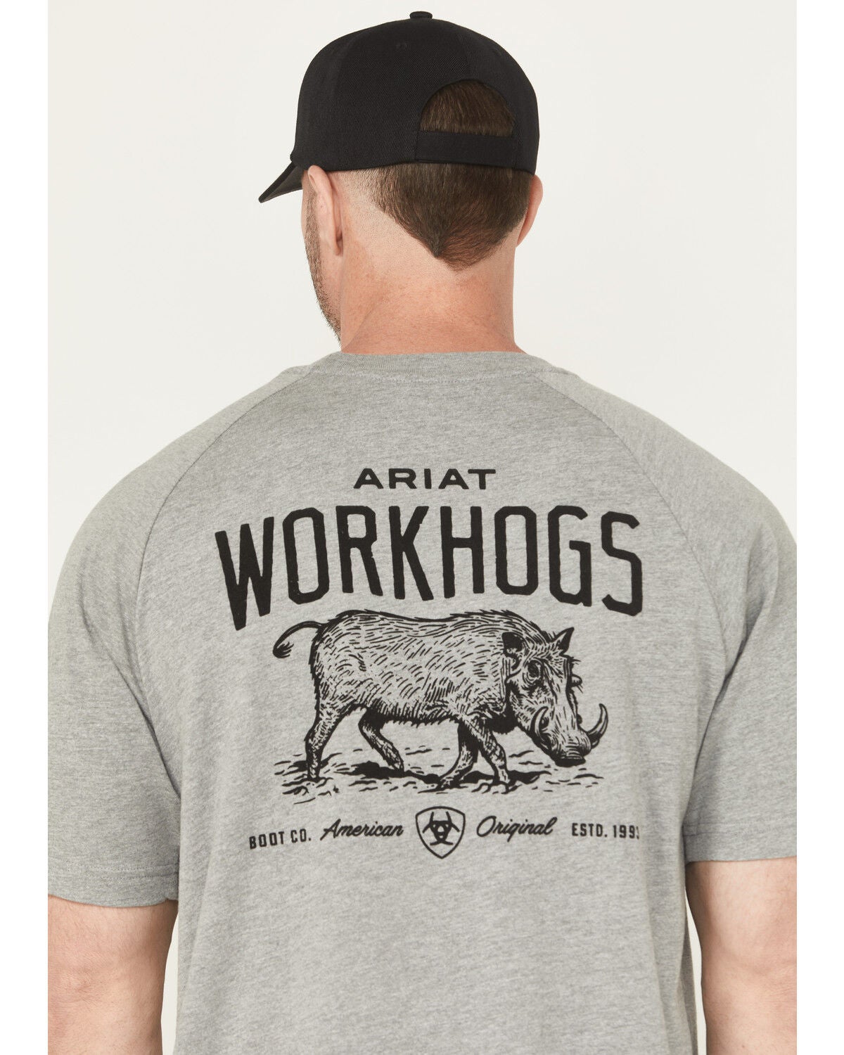 Image #4 - Ariat Men's Rebar Cotton Strong Workhog Short Sleeve Work T-Shirt, Grey, hi-res