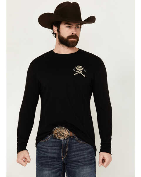 Image #2 - Cody James Men's Outlaw Gun Club Long Sleeve Graphic T-Shirt , Black, hi-res