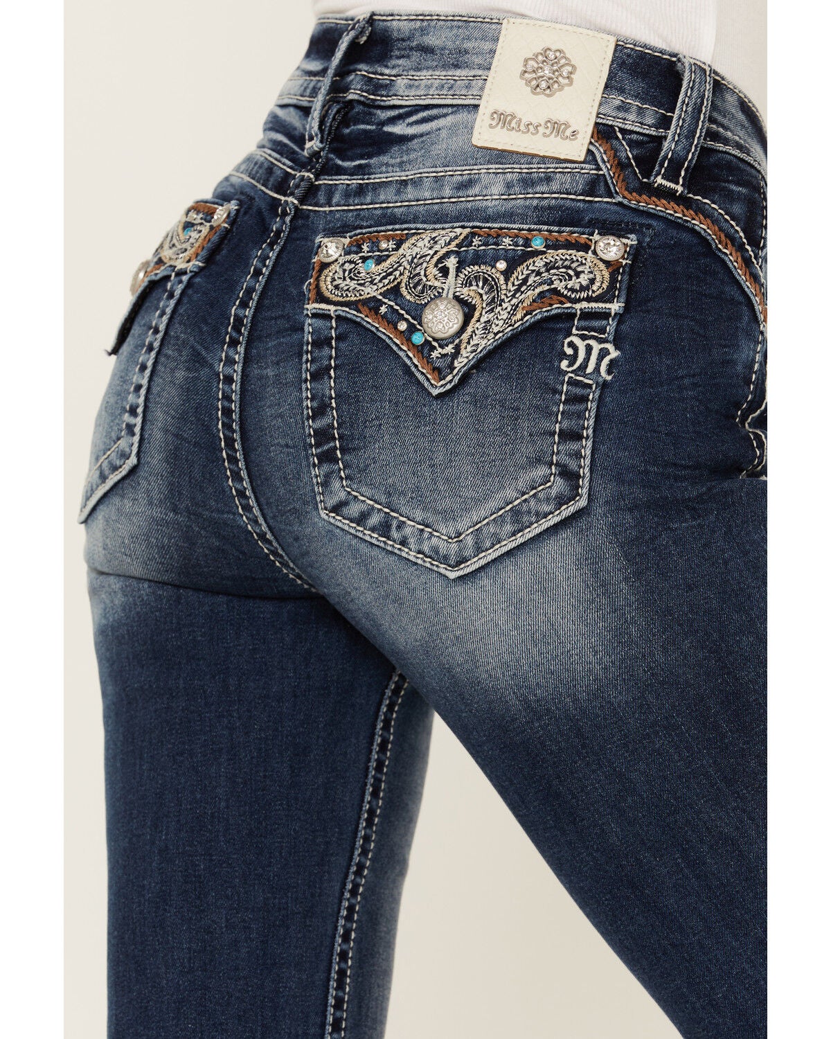 Miss Me Women's Mid Rise Western 