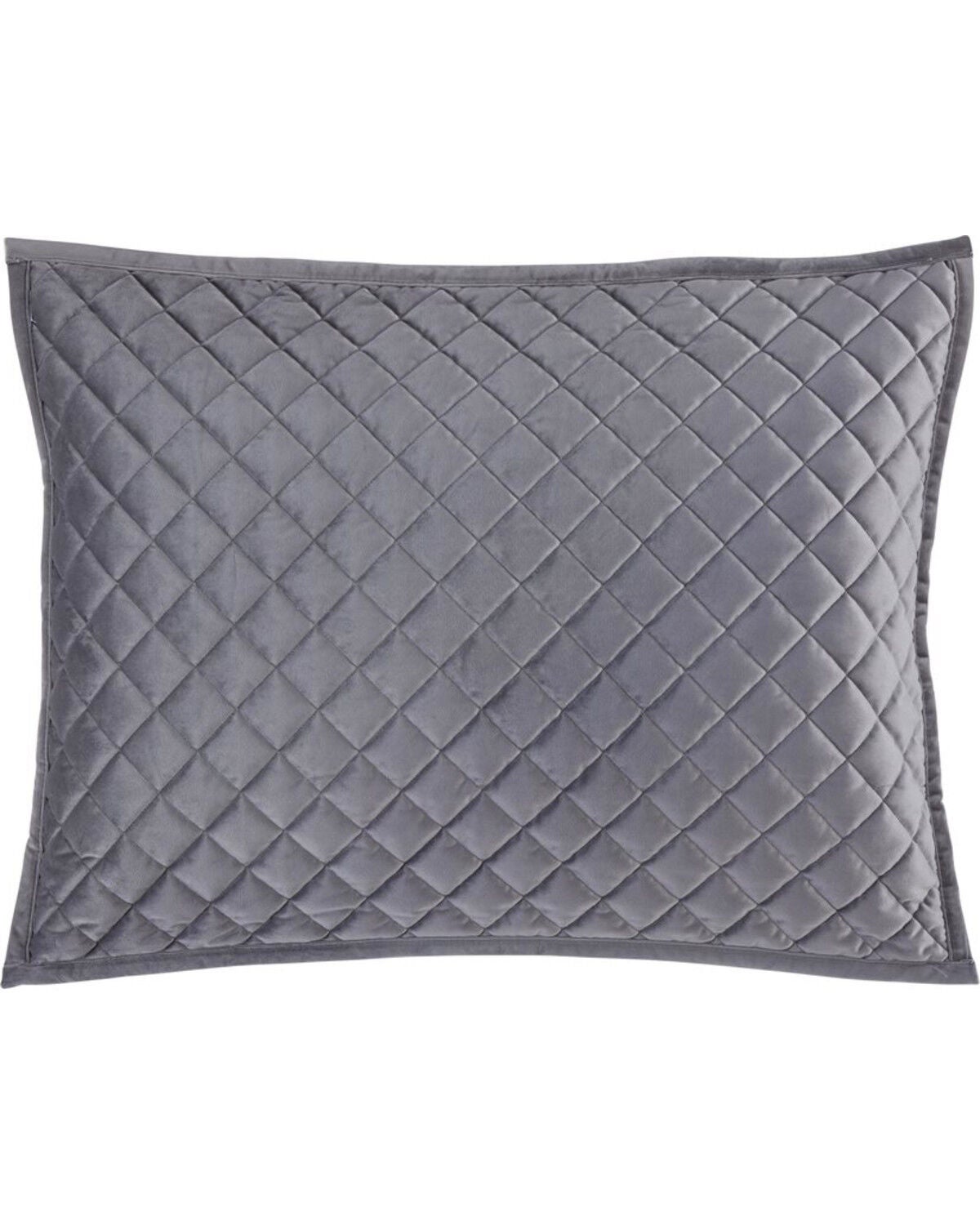 HiEnd Accents King Diamond Quilted Shams, Grey, hi-res