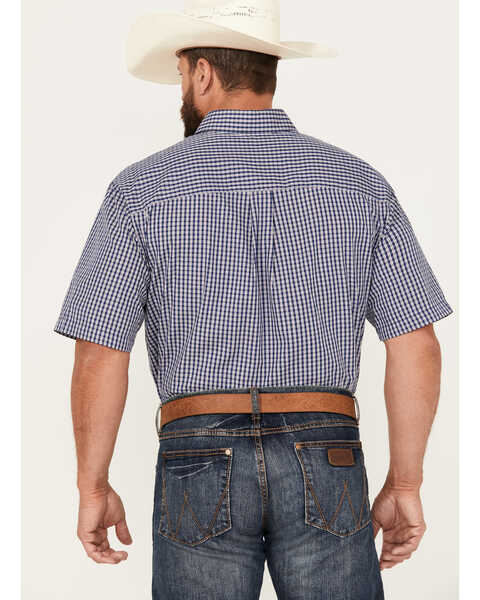 Image #4 - Wrangler Men's Classic Plaid Print Short Sleeve Button-Down Western Shirt - Tall, Blue, hi-res
