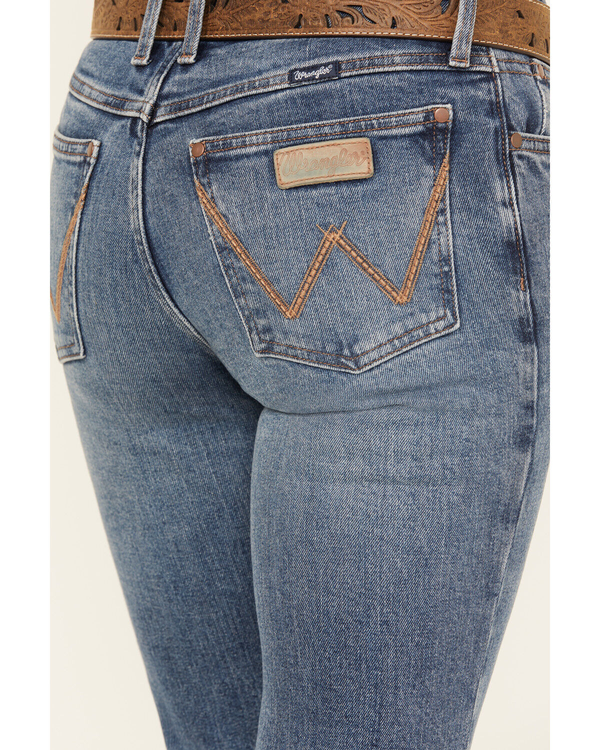 Image #4 - Wrangler Retro Women's Medium Wash Iris Mid Rise Trouser Stretch Denim Jeans, Medium Wash, hi-res