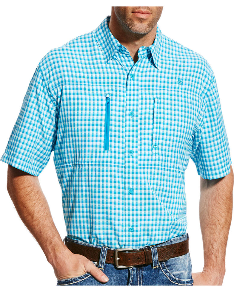 Ariat Men's Blue Venttek Short Sleeve Western Shirt | Sheplers
