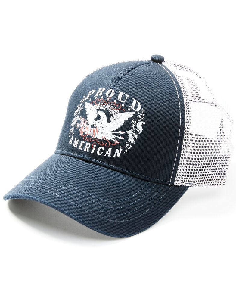 Shyanne Women's Proud American Graphic Mesh-Back Ball Cap , Navy, hi-res