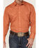 Roper Men's Terracotta Solid Long Sleeve Pearl Snap Western Shirt , Orange, hi-res