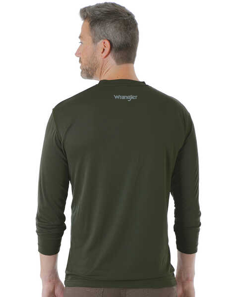 Wrangler Riggs Men's Crew Performance Long Sleeve Work T-Shirt - Big & Tall, Green, hi-res