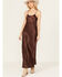 Image #1 - Shyanne Women's Satin Back Crepe Cami Midi Dress, Dark Brown, hi-res