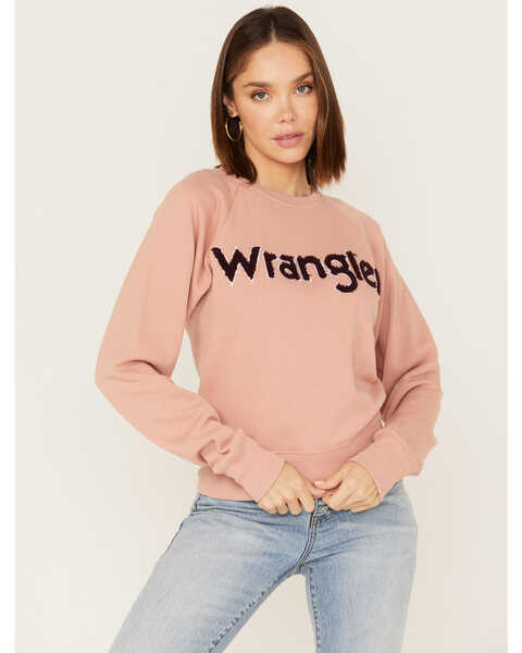 Wrangler Retro Women's Embroidered Logo Sweatshirt, Blush, hi-res