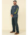 Image #3 - Carhartt Men's M-FR Midweight Signature Logo Long Sleeve Work Shirt, Navy, hi-res