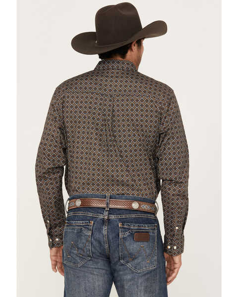 Image #4 - Cody James Men's Money Maker Print Long Sleeve Button-Down Western Shirt, Dark Brown, hi-res