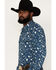 Image #2 - Cowboy Hardware Men's Paisley Print Long Sleeve Pearl Snap Western Shirt, Blue, hi-res