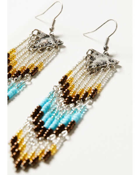 Image #2 - Shyanne Women's Moonbeam Seabead Fringe Earrings, Turquoise, hi-res