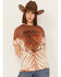 Image #1 - American Highway Women's Hold Your Horses Tie Dye Short Sleeve Graphic Tee, Rust Copper, hi-res