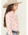 Image #2 - Panhandle Slim Girls' Conversation Print Long Sleeve Snap Western Shirt, Pink, hi-res