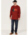 Image #2 - Hawx Men's FR Flame Graphic Long Sleeve Work T-Shirt , Dark Red, hi-res