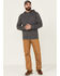 Brothers & Sons Men's Solid Heather Slub Long Sleeve Hooded Sweatshirt , Charcoal, hi-res