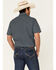 Rock & Roll Denim Men's Geo Print Short Sleeve Pearl Snap Western Shirt , Blue, hi-res