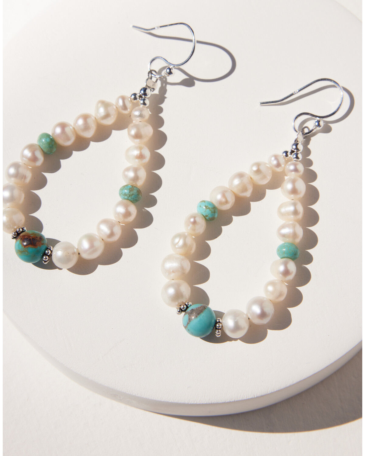 Image #3 - Paige Wallace Women's Pearl Loop Earrings, Silver, hi-res