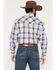 Image #4 - Ely Walker Men's Plaid Print Long Sleeve Pearl Snap Western Shirt, Navy, hi-res