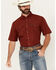 Image #1 - Wrangler Men's Solid Short Sleeve Snap Performance Western Shirt, Red, hi-res