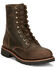 Image #1 - Chippewa Men's Wood Classic 2.0 8" Lace-Up Soft Work Boots - Round Toe, Bark, hi-res
