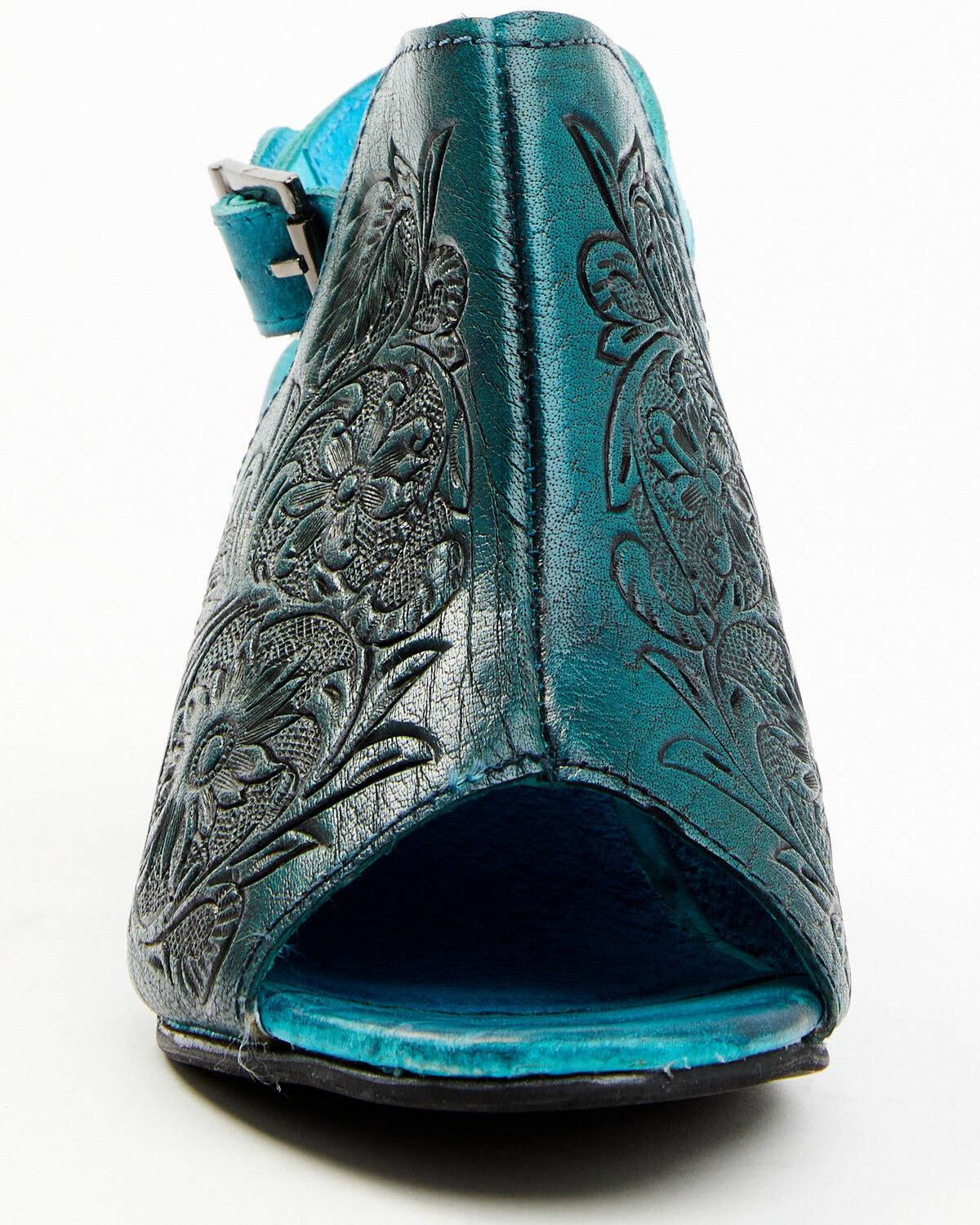 Image #4 - Roper Women's Burnished Tooled Sandals, Blue, hi-res