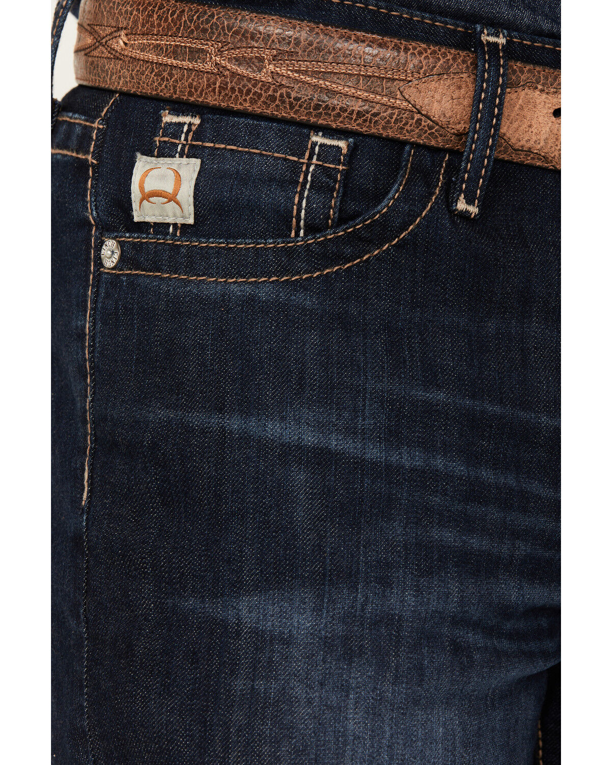 Image #2 - Cinch Men's Ian Dark Rinse Slim Bootcut Performance Stretch Denim Jeans, Indigo, hi-res