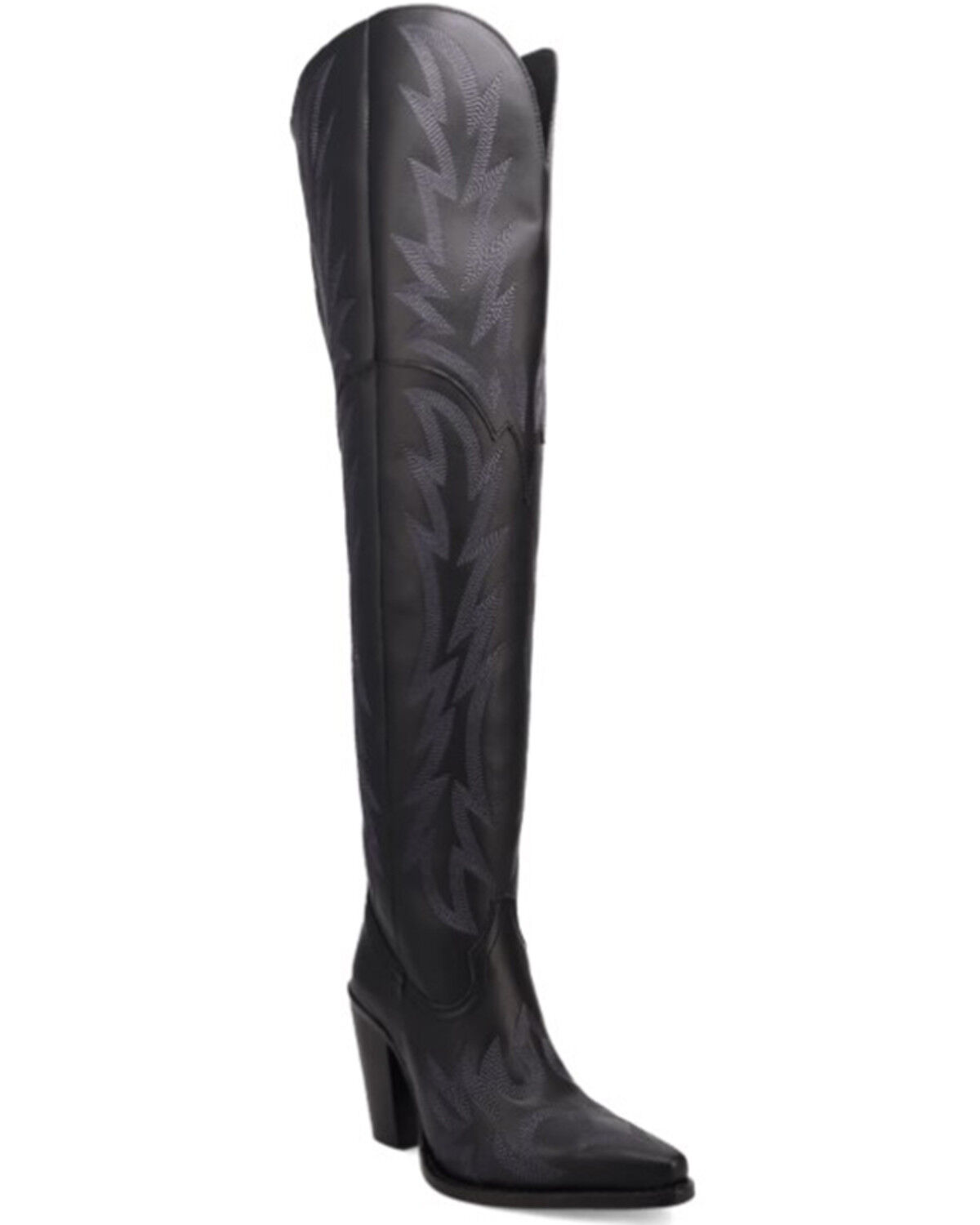 Image #1 - Dingo Women's Diva Over The Knee Tall Western Boots - Snip Toe, Black, hi-res