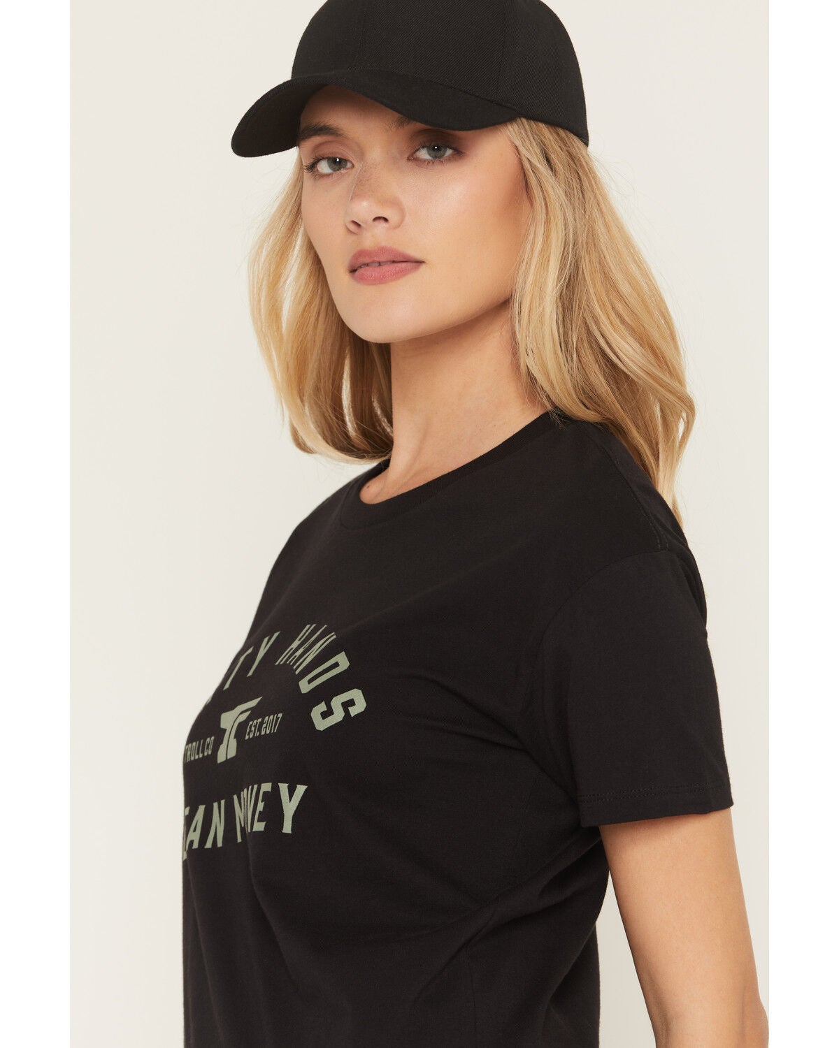 Image #2 - Troll Co Women's DHCM Classic Short Sleeve Graphic Tee, Black, hi-res