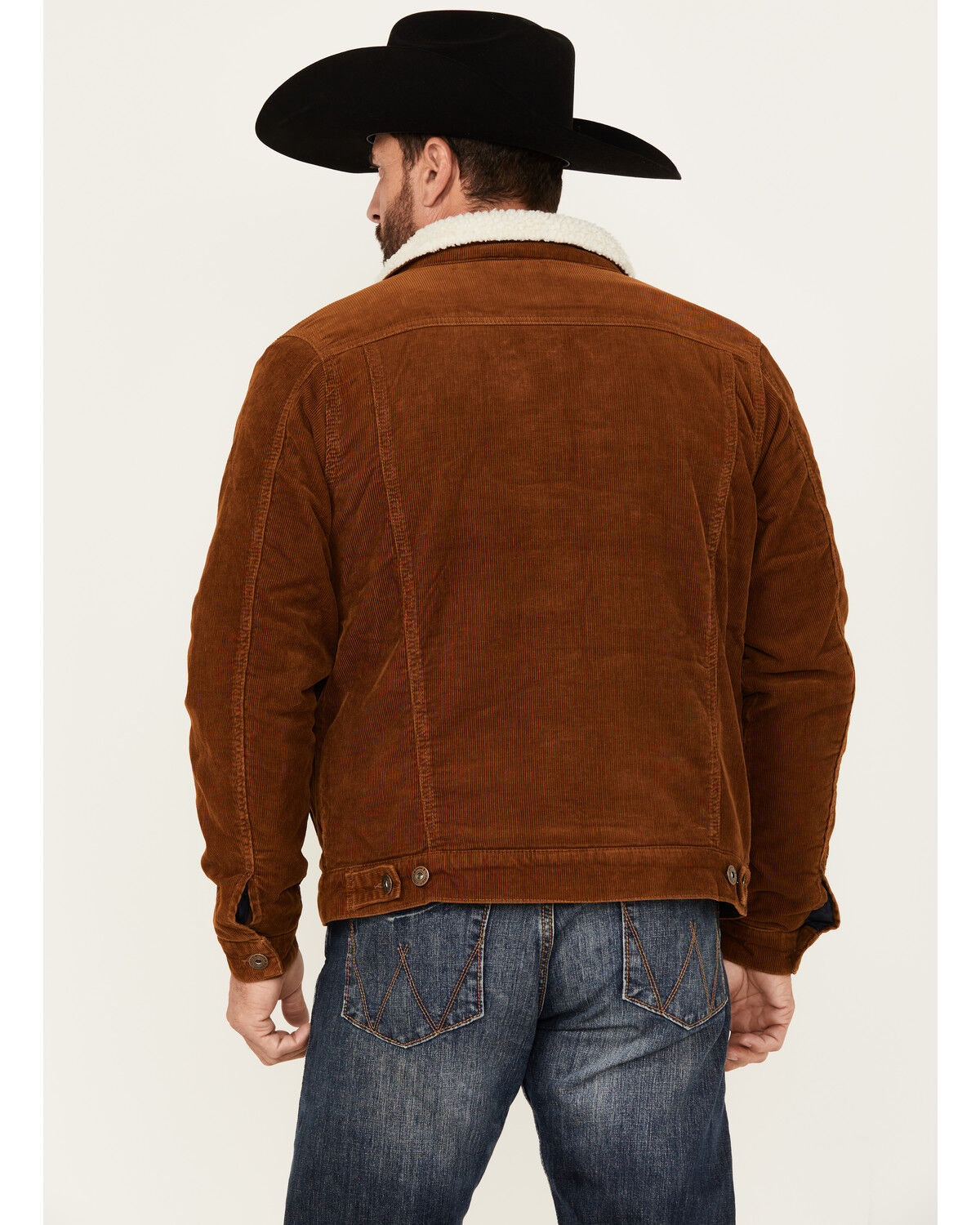 Image #4 - Cody James Men's Roscoe Corduroy Sherpa Lined Trucker Jacket, Brown, hi-res