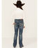 Image #3 - Rock & Roll Denim Girls' Medium Wash Cow Pocket Stretch Bootcut Jeans , Medium Wash, hi-res