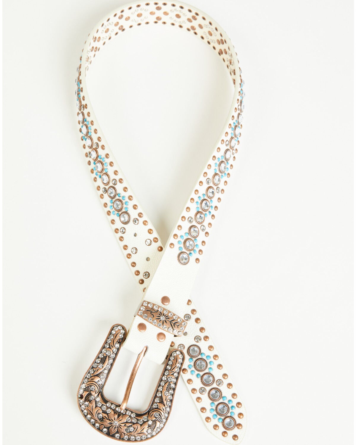 Image #3 - Shyanne Women's Embellished Bling Belt, White, hi-res