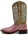 Image #3 - Dan Post Women's Eel Exotic Western Boots - Broad Square Toe , Pink, hi-res