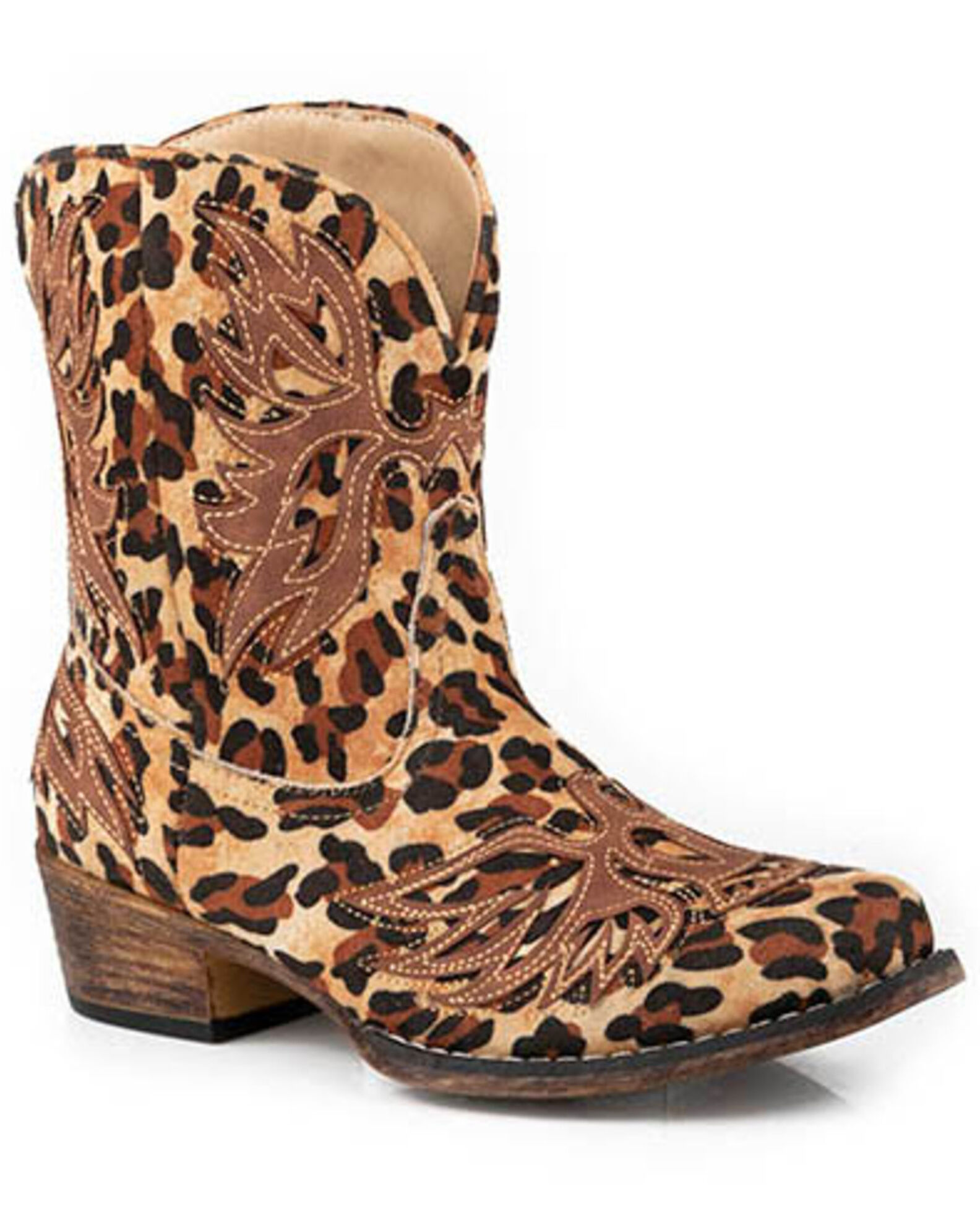 Leopard western booties top