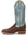 Justin Women's Ralston Exotic Smooth Ostrich Skin Western Boots - Broad Square Toe, Chocolate, hi-res